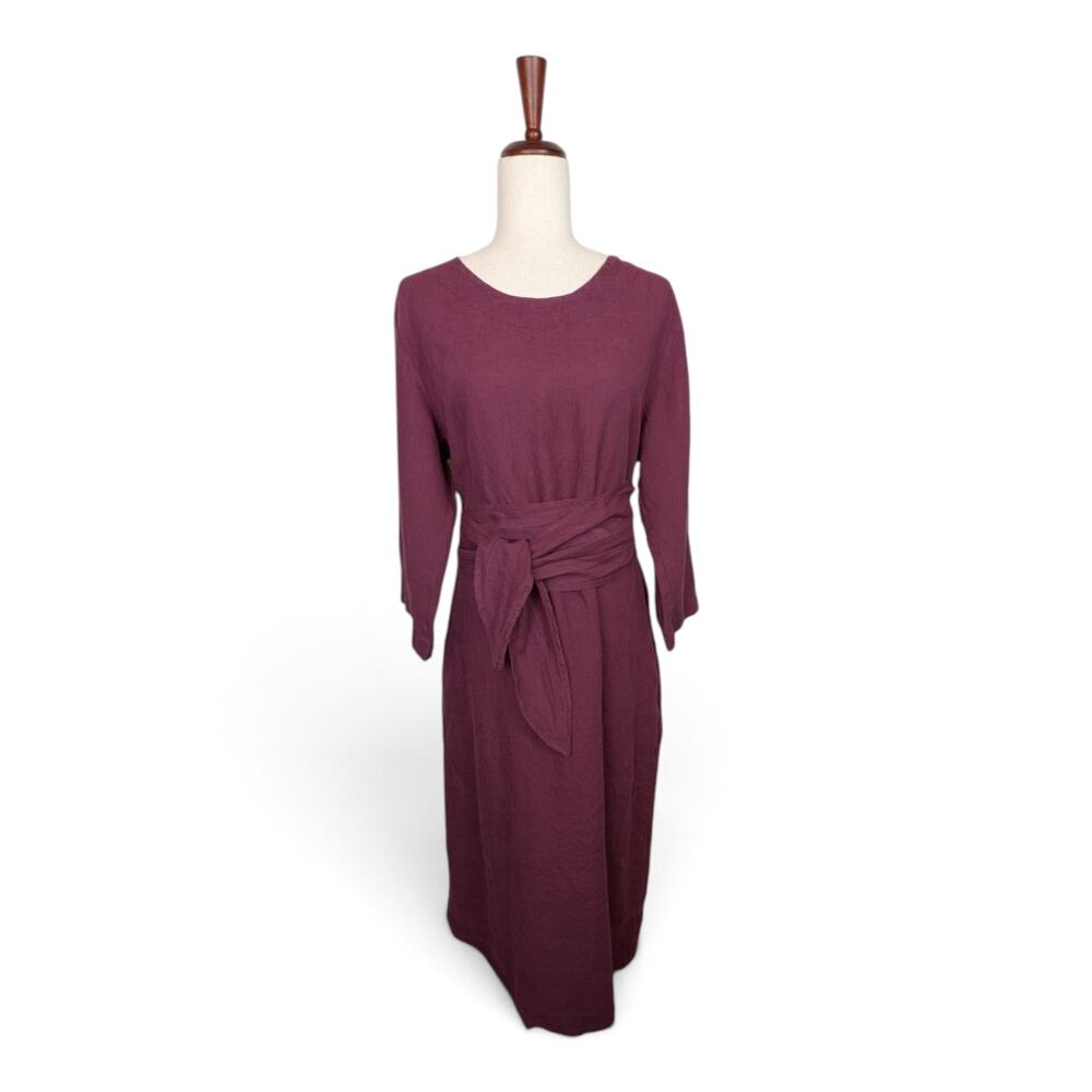 LEN OK BRAND 100% Linen Dress w/ Self Wrap Linen Tie and Side Pockets - XXL - Picture 5 of 15